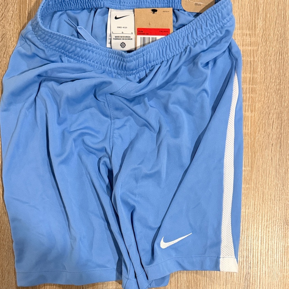 Nike Light Blue Training Shorts Boys size large NWT